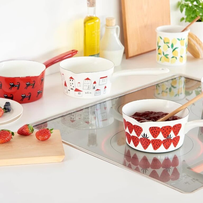Kumu Japan Strawberry Enamel Saucepan 15cm