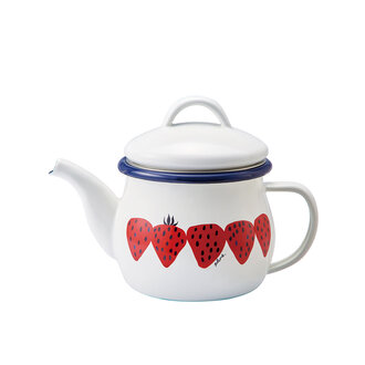 Kumu Japan Strawberry Enamel Teapot w. Strainer (Single Serve)