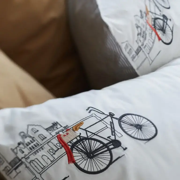 Sylvie Thiriez Sylvie Thiriez Embroidered Cushion Amsterdam 65cm (w. insert)