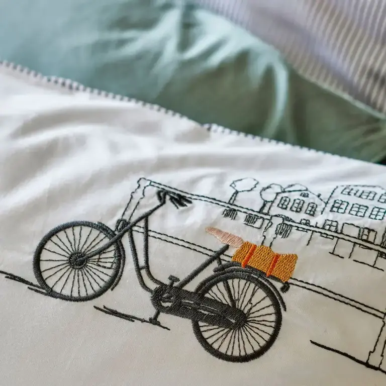 Sylvie Thiriez Sylvie Thiriez Embroidered Cushion Amsterdam 65cm (w. insert)