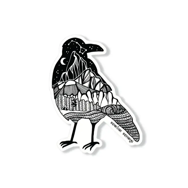 Mountain Mornings MM - Crow Sticker