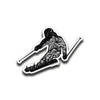 Mountain Mornings MM - Skier Sticker Mountain Mornings MM - Skier Sticker