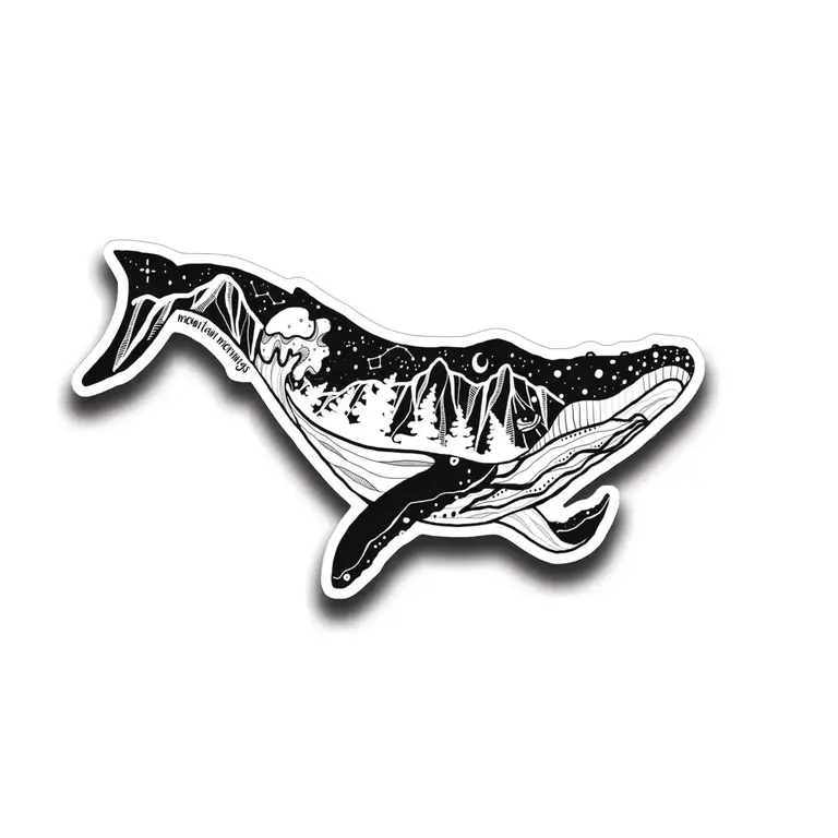 Mountain Mornings MM - Whale Sticker