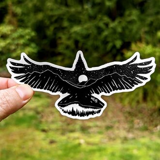 Westcoastees - Moon Raven Sticker