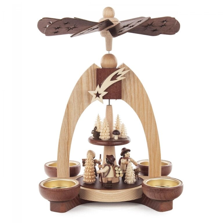 DS DS German Pyramid  2 Tier Forest Scene Tealight