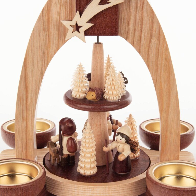 DS DS German Pyramid  2 Tier Forest Scene Tealight