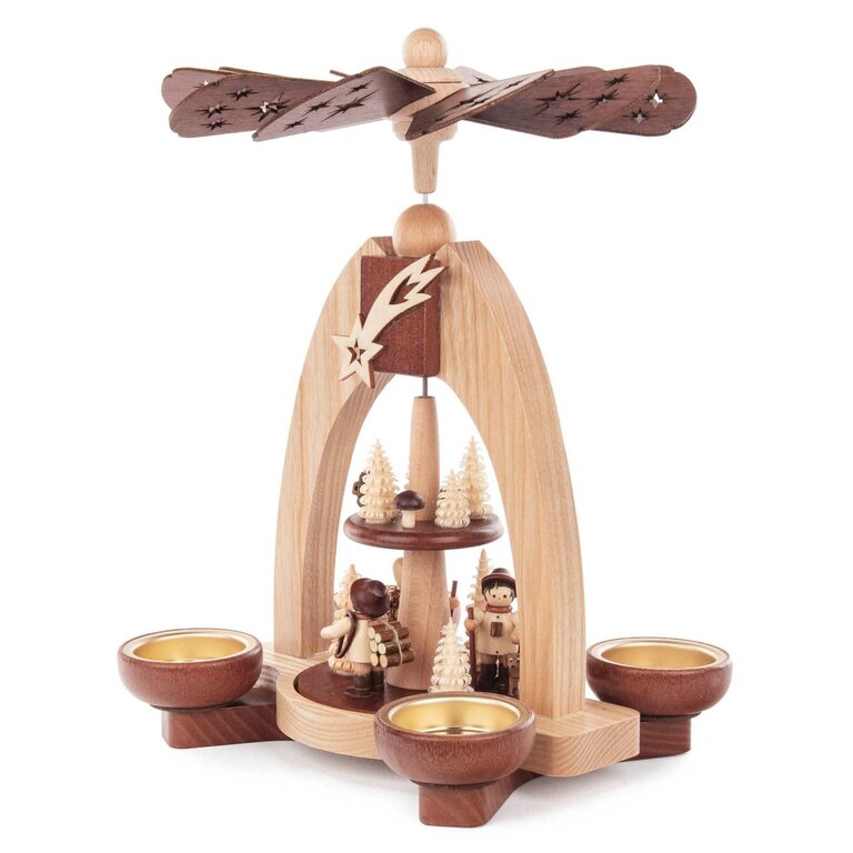 DS DS German Pyramid  2 Tier Forest Scene Tealight