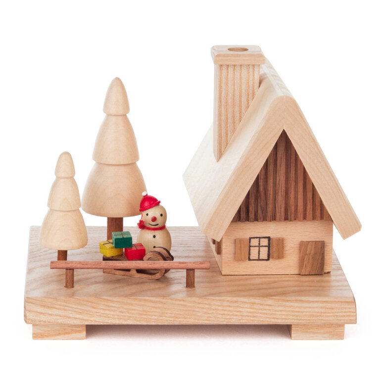 DS DS German Incense Räucher (Smoker) House Snowman Tree
