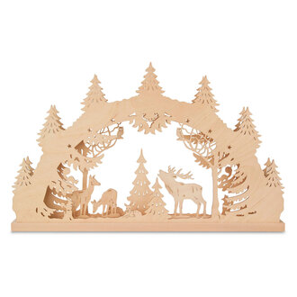 DS DS German Wooden Arch w Deer LED DS DS German Wooden Arch w Deer LED
