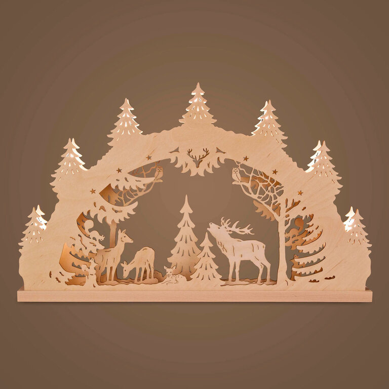 DS DS German Wooden Arch w Deer LED