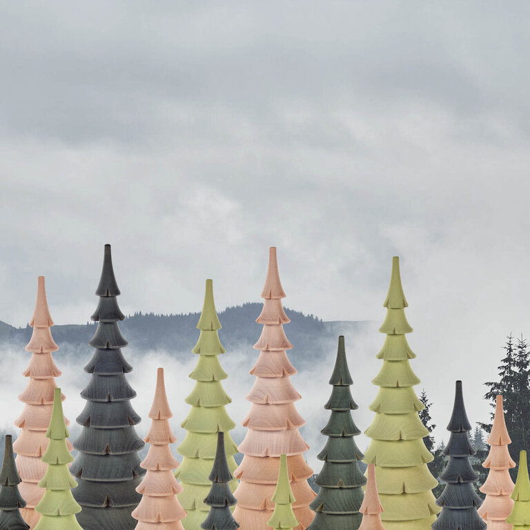 DS DS German Wooden Turned Tree Green 21cm