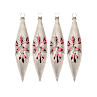 DS DS German Ornament Glass White/Red (Single) DS DS German Ornament Glass White/Red (Single)