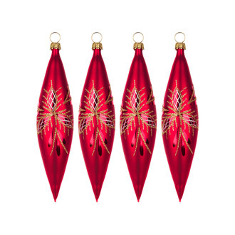DS DS German Ornament Glass Red/Gold (Single) DS DS German Ornament Glass Red/Gold (Single)