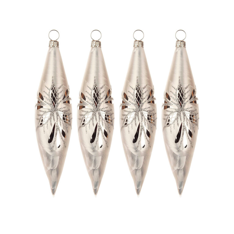 DS DS German Glass Ornament Silver (Single)