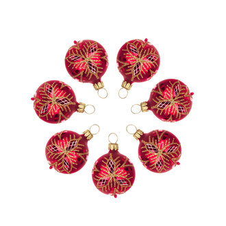 DS DS German Sm Glass Bulb Ornament Red 4cm (Single) DS DS German Sm Glass Bulb Ornament Red 4cm (Single)