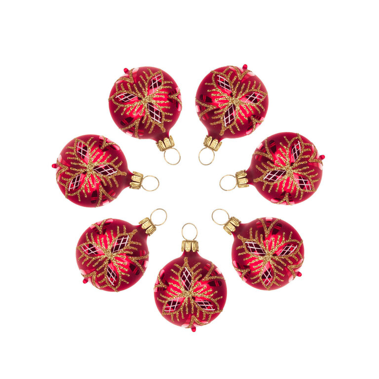 DS DS German Sm Glass Bulb Ornament Red 4cm (Single)