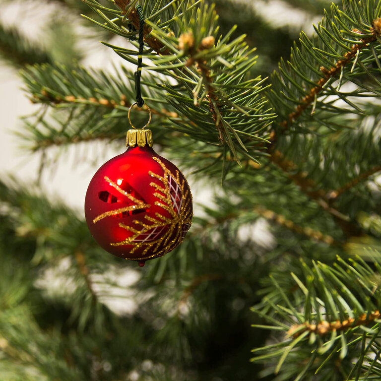 DS DS German Sm Glass Bulb Ornament Red 4cm (Single)