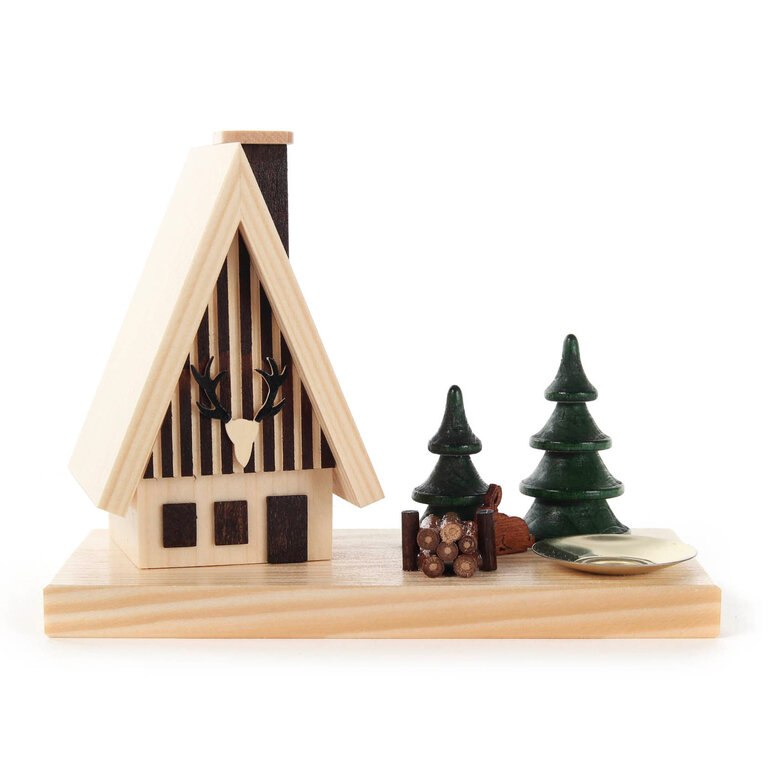 DS DS German Incense Räucherhaus (Smoker) Forest House w. Candle