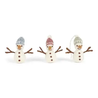 EGS EGS Fair Trade Ornaments  Snowman w. Hats Set 3
