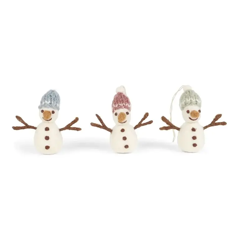 EGS EGS Fair Trade Ornaments  Snowman w. Hats Set 3