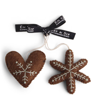 EGS EGS Fair Trade Gingerbread Heart And Star Ornaments (S/2)