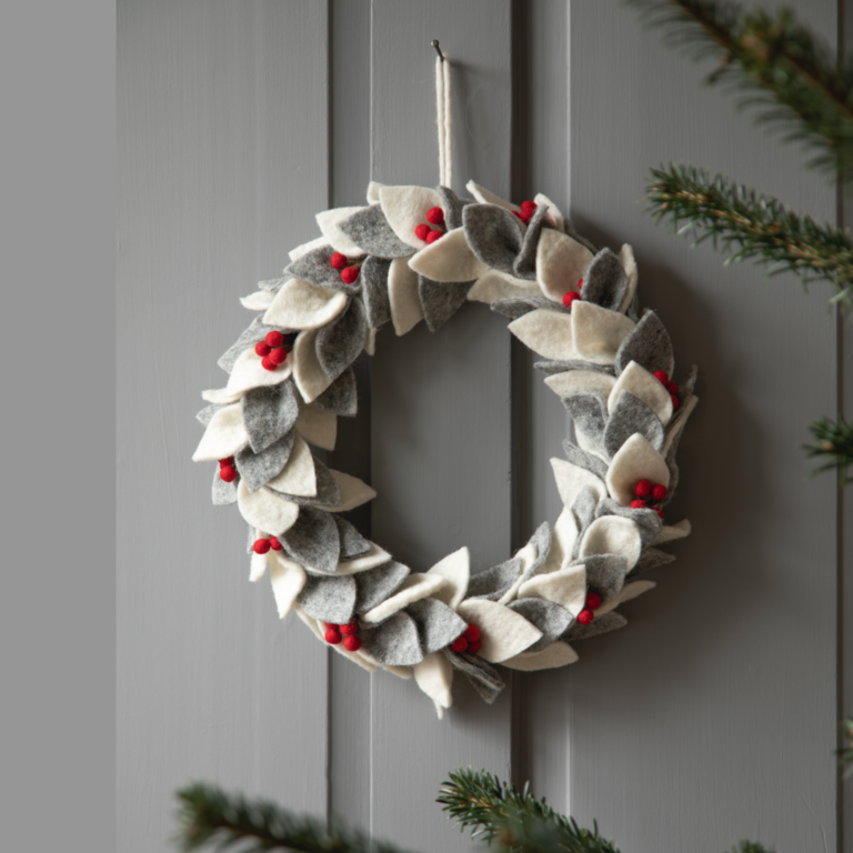 EGS EGS Fair Trade Big Grey/White Wreath W. Berries