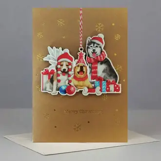 A-Joy A-Joy Dogs Ornament Card A-Joy A-Joy Dogs Ornament Card
