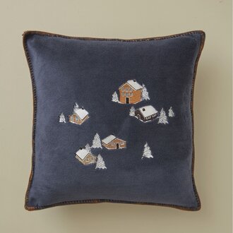 Sylvie Thiriez Sylvie Thiriez Au Coeur De La Vallée Cushion Blue 45cm (w. insert) Sylvie Thiriez Sylvie Thiriez Au Coeur De La Vallée Cushion Blue 45cm (w. insert)