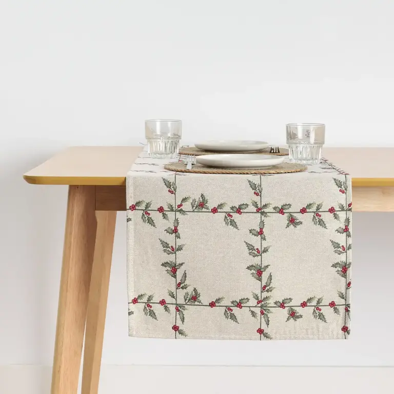 SGH SGH Cotton Table Runner 45x140cm - Holly
