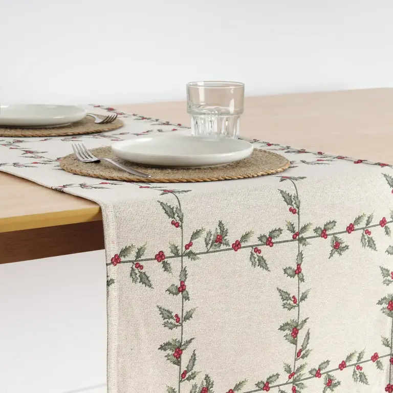 SGH SGH Cotton Table Runner 45x140cm - Holly