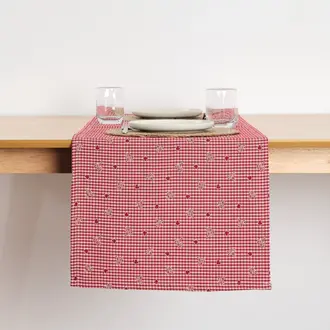 SGH SGH Cotton Table Runner 45x140 cm  - Red Check SGH SGH Cotton Table Runner 45x140 cm  - Red Check