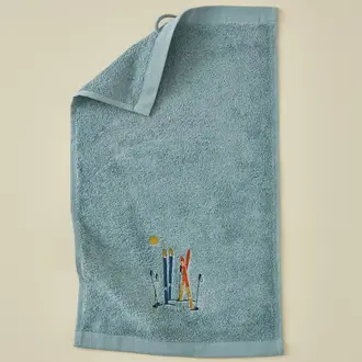 Sylvie Thiriez Sylvie Thiriez Passe-Montagne Guest Towel Lt Blue Sylvie Thiriez Sylvie Thiriez Passe-Montagne Guest Towel Lt Blue