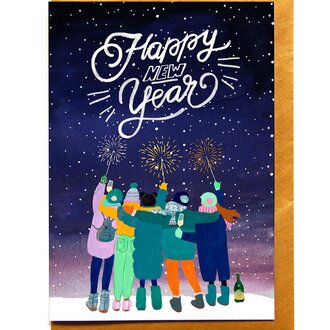 Paper E Clips PEC New Year Friends Card
