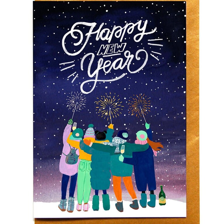 Paper E Clips PEC New Year Friends Card