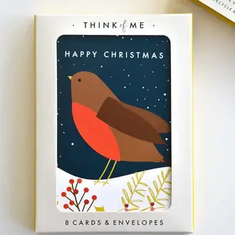 Paper E Clips PEC - Happy Christmas Robin Card (Box 8) Paper E Clips PEC - Happy Christmas Robin Card (Box 8)