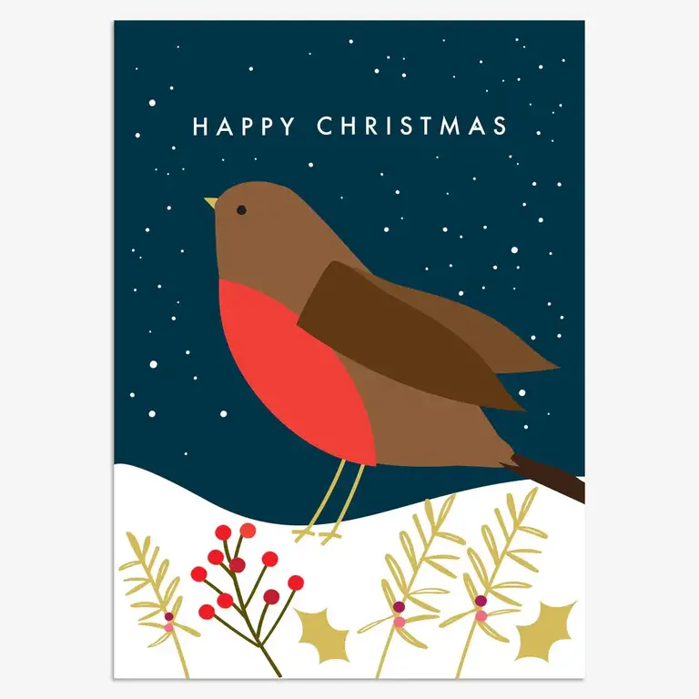 Paper E Clips PEC -  Happy Christmas Robin Card (Box 8)