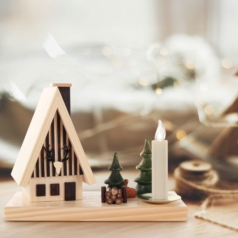DS DS German Incense Räucherhaus (Smoker) Forest House w. Candle