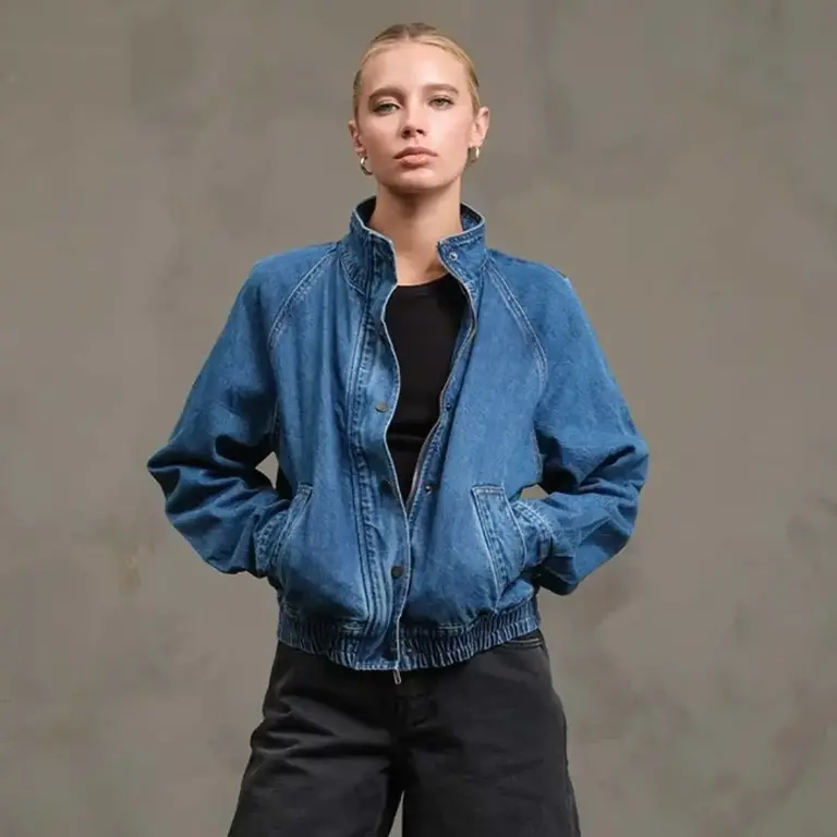Raison Raison Washed Denim Bomber Jacket