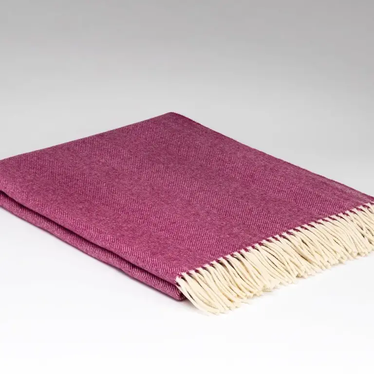 MND MND Lambswool Herringbone Throw Beet Root