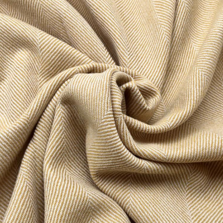 MND MND Lambswool Herringbone Throw Lemon