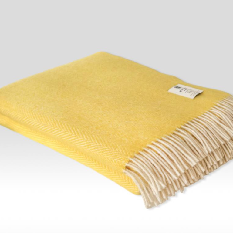 MND MND Merino Herringbone Throw Sunshine