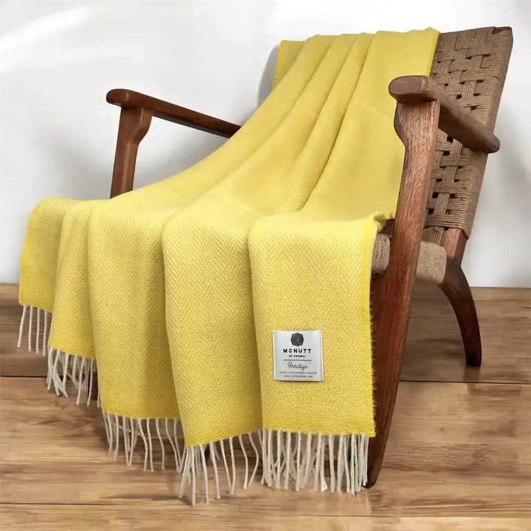 MND MND Merino Herringbone Throw Sunshine