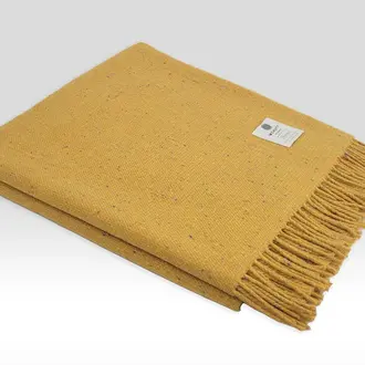 MND MND Lambswool Tweed Throw Inishbofin Yellow MND MND Lambswool Tweed Throw Inishbofin Yellow