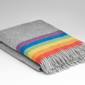 MND MND Merino Wool Throw - Rainbow Stripe MND MND Merino Wool Throw - Rainbow Stripe