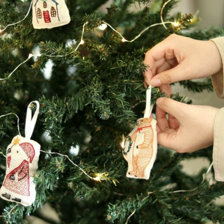 Creative Co Creative Co Embroidered Fabric Ornament - Santa