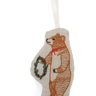 Creative Co Creative Co Embroidered Fabric Ornament - Bear Creative Co Creative Co Embroidered Fabric Ornament - Bear