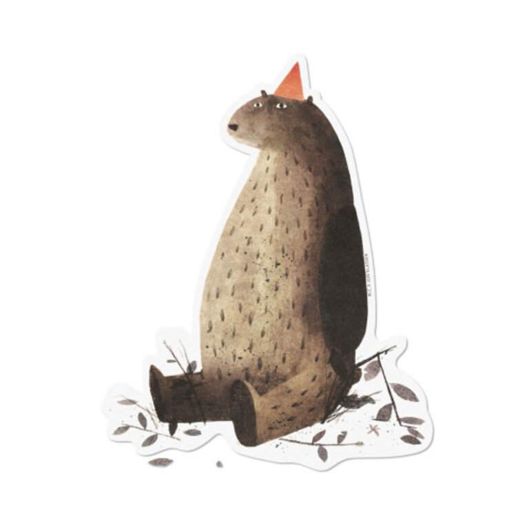 Red Cap Cards Jon Klassen Sticker - Party Bear