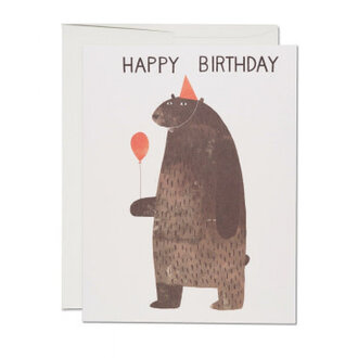 Red Cap Cards Red Cap Party Bear Card