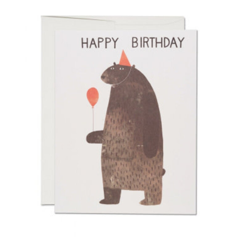 Red Cap Cards Red Cap Party Bear Card
