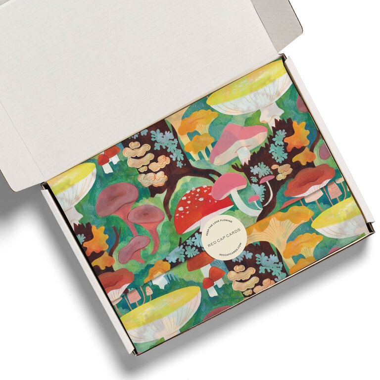 Red Cap Cards Red Cap Tissue Paper Pack (5pce)  Woodland Mushroom